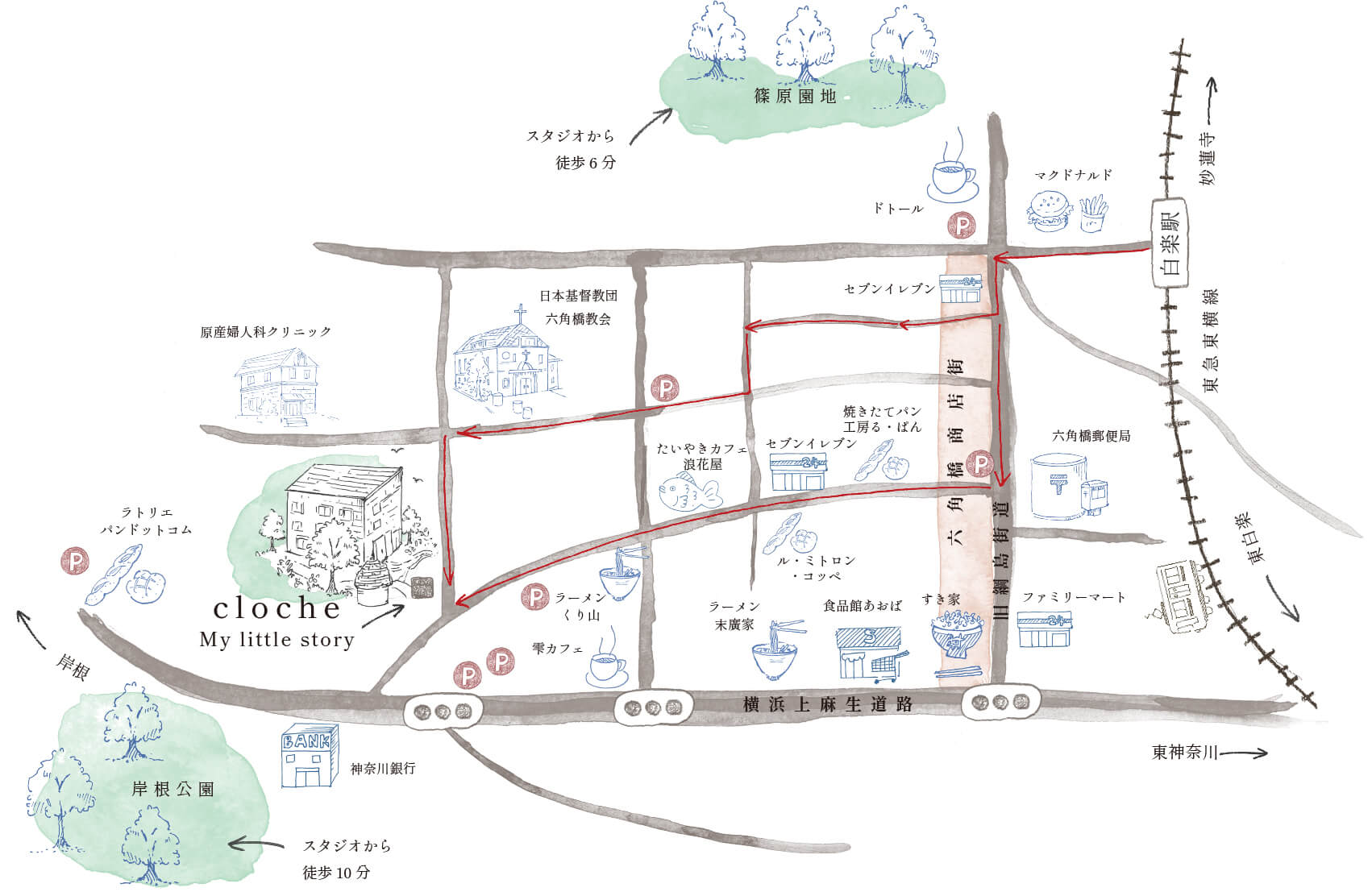 cloche 周辺マップ